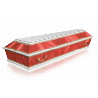 Гроб Б-4 Комбинированный-спецколода (6 ручек) белый красный спецколода