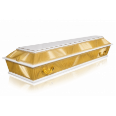 Гроб Б-4 Комбинированный-спецколода (6 ручек) белый золотой спецколода