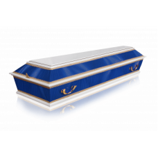 Гроб Б-4 Комбинированный-спецколода (6 ручек) белый синий спецколода