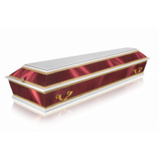 Гроб Б-4 Комбинированный-спецколода (6 ручек) белый бордовый спецколода