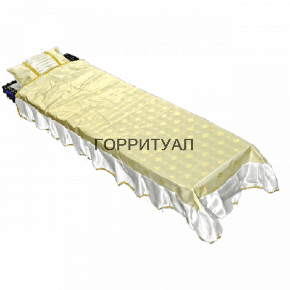 Комплект в гроб "КУПЕЧЕСКИЙ" золото парчовый (покрывало, подушка)