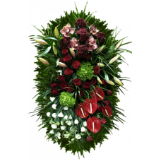 ВЕНОК "ГОРТЕНЗИЯ" (1,6м) (антуриум,розы, лилии, орхидеи,гортензия, астромерия) 23